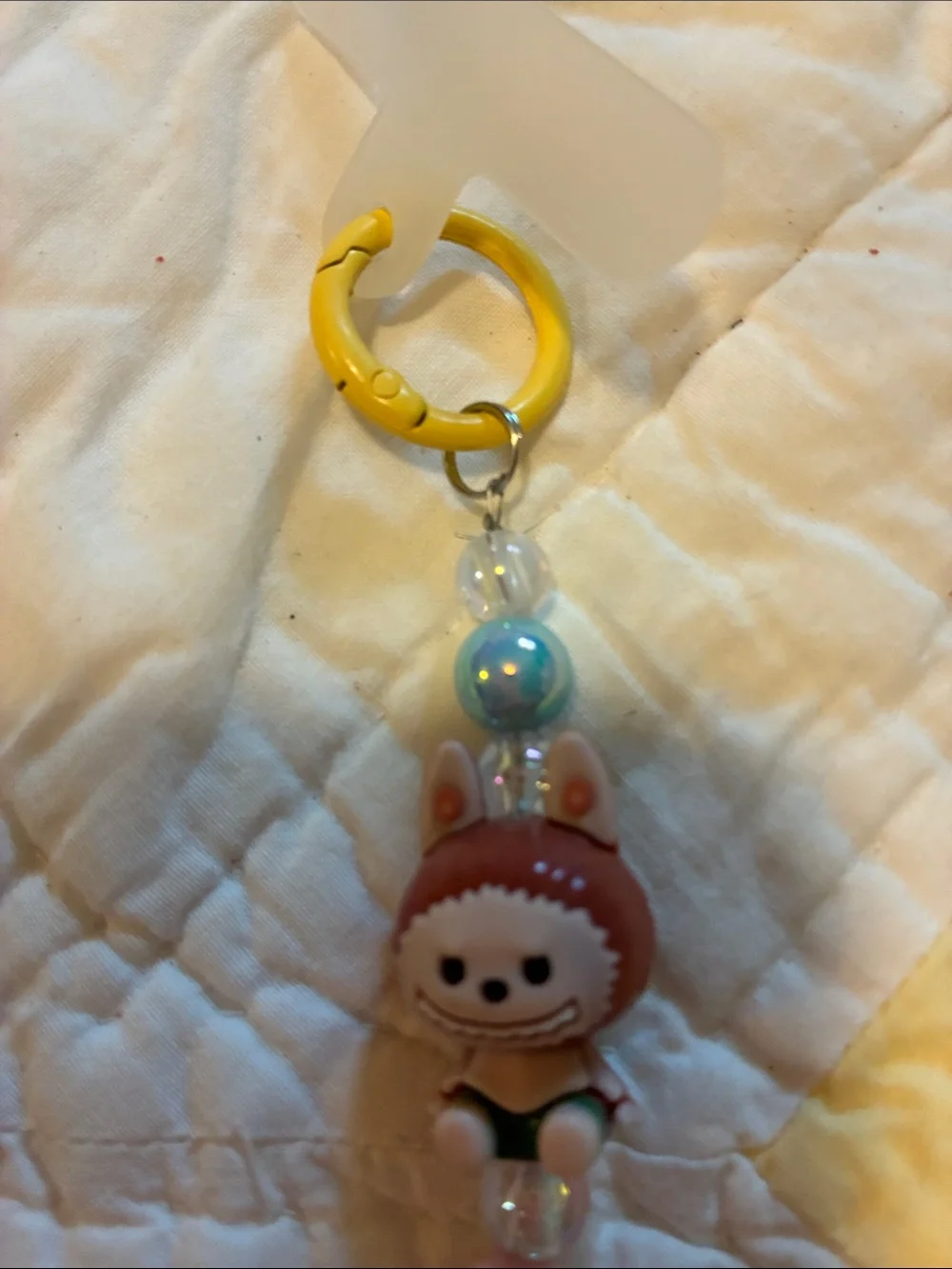NWT’s- Cute Beaded Pink Bunny Monster Keychain in Pastel Colors